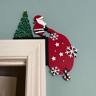 Weihnachten Türaufsatz Urlaub Home Decor Top Türrahmen Eckschild Dekorationen Fenster Wände DIY Handwerk für Weihnachten Party Ornament