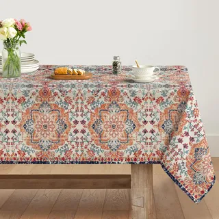 Artoid Mode Boho Vintage Geometrie Bunt Marokkanisch Landhausstil Tischdecke 140x110 cm, Fleckschutz Tischwäsche Küche Dekoration Urlaub Party Dekor
