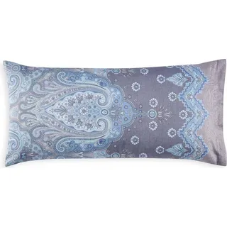 Bassetti Baumwollsatin-Kissenbezug einzeln ISOLABELLA Farbe AZURBLAU C1 Größe 40x80 - Grau