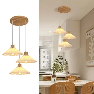 Goeco Vintage 3-flg.  weiß Holz und Stoff