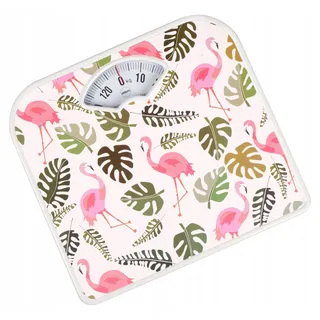 Mechanische Badezimmerwaage Br2019 Flamingos bis 130 kg-präzise 1 kg ELDOM