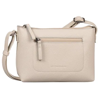 Umhängetasche TOM TAILOR "Elis", Damen, Gr. B/H/T: 22,5cm x 16cm x 6cm, weiß, Polyurethan, clean, gepflegt, geprägtes Muster, unifarben, Taschen Umhängetasche, aus weich gekörntem Lederimitat auffällige Ziernaht und feinem Logo