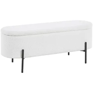 SalesFever Bettbank mit Stauraumfunktion - Weiß , Maße cm B: 110 H: 44