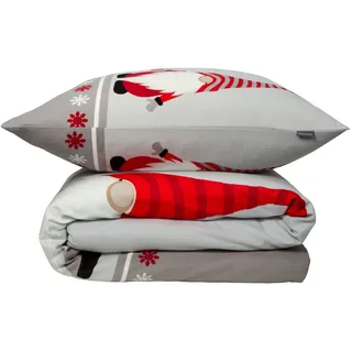 SCHIESSER Bettwäscheset Balduin | Feinbiber | 2-teilig | 135 x 200 cm | Grau