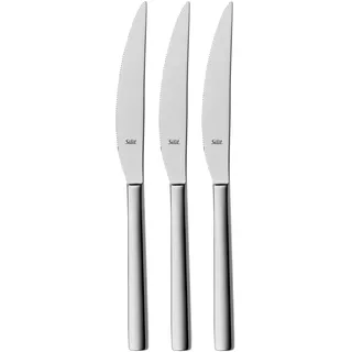 Silit Trend Steakmesser Set 3-teilig, 23,2 cm, Steak Messer, Klingenstahl rostfrei mit Wellenschliff, geschmiedete Messer, Pizzamesser, langlebig, kratzbeständig, spülmaschinenfest