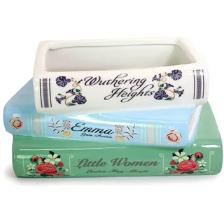 Ligtmor Vintage Geschenke vasen Blumentöpfe Bookstack Titel-Bücherstapel (Bücher Blumentöpfe)