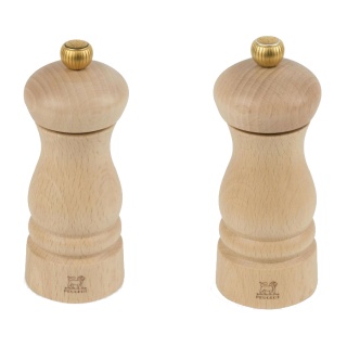 Peugeot Pfeffer- und Salzmühle CLERMONT Duo, 13 cm, Praktisches Gewürzmühlen Set für den täglichen Gebrauch, 1 Set, Farbe: natur