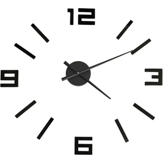 vidaXL 3D-Wanduhr Modernes Design Schwarz 100 cm XXL - Schwarz