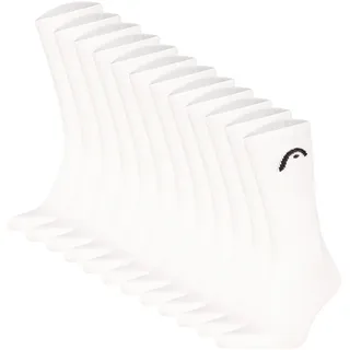 Kurzsocken HEAD "Socken All Sport Training Crew 12P 12er Pack", Damen, Gr. 43-46, braun (weiß), Obermaterial: 72% Baumwolle CO. 20% Polyester PES. 6% Polyamid PA. 2% Elasthan EL., Socken Kurzsocken