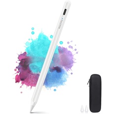 YLSCI Pen für Apple iPad 2018-2021, YLSCI Pen mit Palm Rejection und Stifthalter Tasche kompatibel mit iPad 6 7 8 9, Pro 11 12.9, Air 3 4, Mini 5 6 Weiß