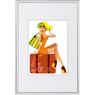 WOLTU Bilderrahmen 13x18 cm, 10er Set, Fotorahmen aus Kunststoff mit Passepartout, Posterrahmen zum vertikalen oder horizontalen Aufhängen/Aufstellen, Collage Wanddeko, Silber