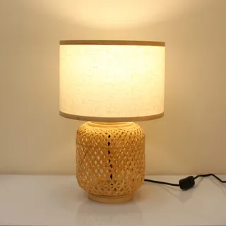 Fine Asianliving Bambus Webbing Tischlampe Natürlich Handgefertigt - Sadie D26xH39cm