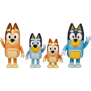 Moose Toys 300157 - BLUEY Figuren-4er-Pack (Bluey & Family), beweglich,