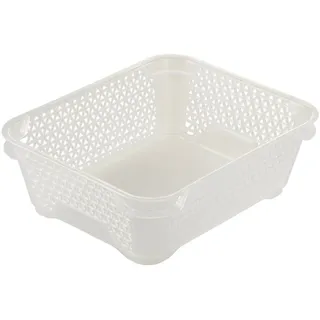 KEEEPER Stapelkorb Aufbewahrungskorb DIN A6 7 x 20 x 7 cm Transparent/Weiß