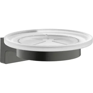 hansgrohe AddStoris S - Seifenschale, Seifenablage für Wandmontage, verdeckte Befestigung, Badezimmer Zubehör, Brushed Black Chrome, 41766340