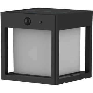PILARO BLACK Wegeleuchte, quadratisch, mit Bewegungsmelder, LED, warmweiß, 15 cm