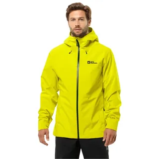 Jack Wolfskin Wanderjacke-/Regenjacke Highest Peak 3-Lagen (wasserdicht, winddicht, atmungsaktiv) lemongelb Herren