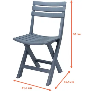 Kunststoff Klappstuhl 80 x 45 cm - blau - Garten und Balkon Bistrostuhl klappbar