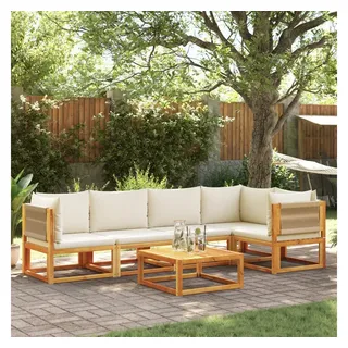 vidaXL Gartensofa-Set 6-tlg. Holz Akazie braun