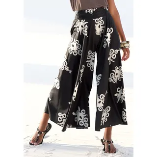 LASCANA Hosenrock mit Alloverdruck, Culotte, bügelfrei, schwarz