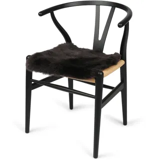 Nordic Sheep Lammfell Kissen 40x40 cm | Weiches Fell für Stühle & Sofa | Gemütliches Sitzkissen & Lammfell Sitzauflage im schönen nordischen Stil | Farbe: Schokolade