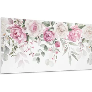 Blumenmotiv In Rosen – Selbstklebende Fliesen – Wandverkleidung – Wandpaneel – PVC Fliesen – Vinylflisen – PCV Flisen – Selbstklebend – Wanddeko – 120 x 60 cm