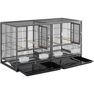 Yaheetech Vogelkäfig Vogelvoliere 96 x 46 x 53 cm Schwarz