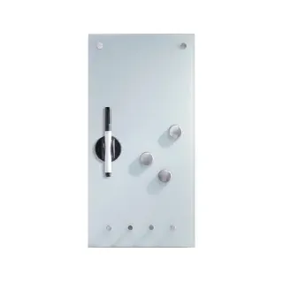 Zeller Present Magnettafel Glas mit Schlüsselhaken, weiß