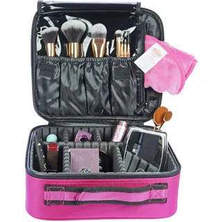 Fantasia Beauty® Kosmetiktasche Pink – Groß & Vielseitig mit Organizer-Einteilungen – Schminktasche Perfekt für Reisen & Alltag – Beauty Case für Damen – Make-Up Tasche mit Verstellbaren Fächern