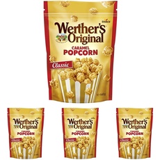 Werther's Original Caramel Popcorn Classic – 1 x 140g – Popcorn mit Sahne-Karamell-Überzug (Packung mit 4)