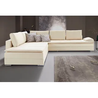 INOSIGN Ecksofa »Night & Day L-Form«, mit Boxspring Bettfunktion 180x200 cm, Dauerschläfer beige