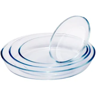 pantrytine Auflaufform Groß - Glas Casserole Dish Set of 4 Sizes(0.7L,1.6L,2.4L,3L) - Glass Baking Dishes - Glas Backform for Oven Freezer