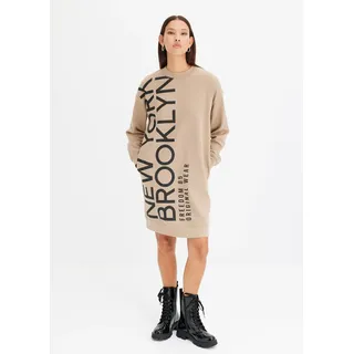 bonprix Sweatkleid »Oversize-Sweatkleid aus weichem Baumwoll-Mix« Oversize-Sweatkleid aus weichem Baumwoll-Mix, beige