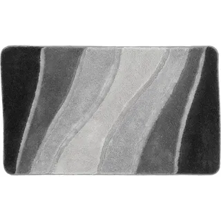 Kleine Wolke Badteppich Ocean Schiefer 70 x 120 cm | OEKO-TEX zertifiziert, für Fußbodenheizung, maschinenwaschbar, 100% Polyacryl