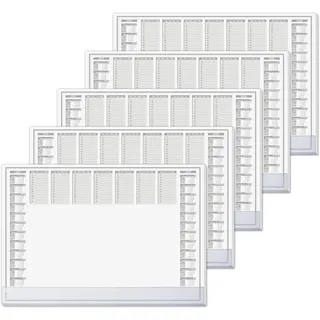 SIGEL H7366/5 Papier-Schreibtischunterlage DIN A2, mit transparenter Schutzleiste, Kalender 2027 2028, 40 Blatt, 5 Stück, mit Kantenschutz, Schreibunterlage zum Abreißen aus nachhaltigem Papier
