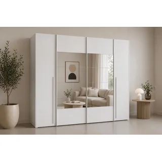 Forte Schwebetürenschrank Narago 270,3 x 210,5 x 61,2 cm Weiß
