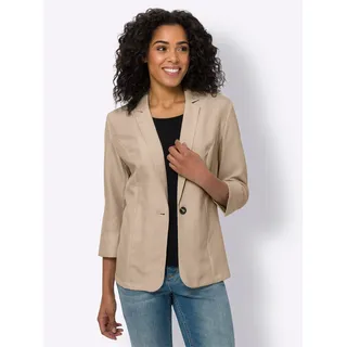 Jackenblazer CLASSIC BASICS "Blazer", Damen, Gr. 46, beige, 100% Polyester, Blazer Jackenblazer