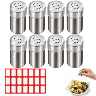 9-Teiliges Set Mit S-Loch Und P-Loch Streuern, Mini Salzstreuer, Salzstreuers Mini Für Unterwegs, Kleine Salzstreuer To Go, Kompakt Und Leicht Für Camping, Büro Und Reisen