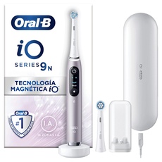 Oral-B iO 9 Oral-B iO 9N Elektrische Zahnbürste, Rosenquarz, mit 2 Aufsätzen und 1 Reise-Ladegerät, entworfen von Braun, Design von Braun