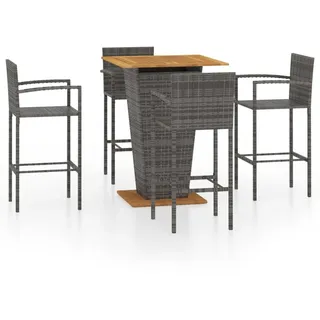 vidaXL 5-tlg. Gartenbar-Set Grau - Grau
