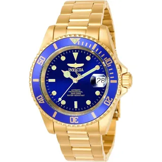 Invicta Pro Diver 8930OB Herren uhr - Wasserdicht - Analog - Automatikuhr - Edelstahl mit blauen zifferblat - 40mm - Gold