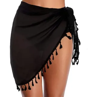 QEDBOJE 1 Stück Strandrock Sarong Damen Strand Wrap Chiffon mit Fransen