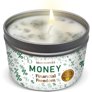 MAGNIFICENT 101 Geld Financial Freedom Aromatherapy Kerze nelke, Zimt, zitronengras duftnatursojawachs tin Kerze für Reinigung und Chakra Healing-vollkommenes Geschenk unter $ 20