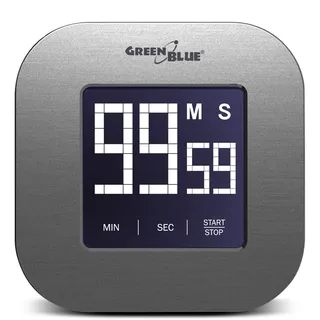 Green Blue GB524 Digital-Timer mit Touchscreen & Magnet | Countdown & Stoppuhr | Großes Display | Küchentimer mit Magnethalterung oder Tischaufstellung