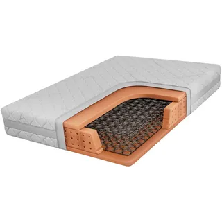 MKS Federkernmatratze Tova - 90/200 - H3 - Sivo , Weiß , Textil , H3 , Füllung: Schaumstoff , Rechteckig , 90x200 cm , Oeko-Tex® , atmungsaktiv, Bezug abnehmbar/waschbar, wendbar, schadstoffgeprüft , Schlafzimmer, Matratzen