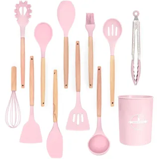 Intirilife Küchenutensilien Set 12-teilig Silikon rosa 12,5 x 32,5 cm