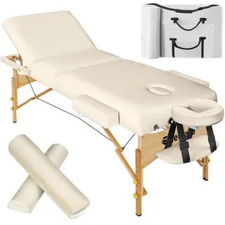 tectake Massageliege-Set 3 Zonen Somwang,218 x 102 x 90 cm,beige , Textil , 108x90x218 cm , Freizeit & Co, Wellness & Gesundheit, Gesundheit