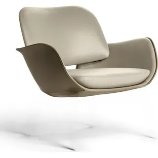 Sessel Design Couch Sofa Relax Leder Lounge Club Polster Sitzer Luxus Beige Neu - Beige