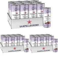 Sanpellegrino San Pellegrino Creazioni Granatapfel & Schwarze Johannisbeere Kalorienarme Limonade 33 Kalorien pro Dose 36er Pack (12 x 330ml) Einweg-Dosen