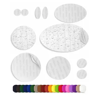aZengear Reparatur Flicken für Daunenjacken, Zelte, 11 Stk, Wasserdicht, Transparent | 30+ Farben, selbstklebendes Nylon-Polyester, reißfest, hitze- und kältebeständig, vorgeschnitten, Steppjacke, Schlafsack
